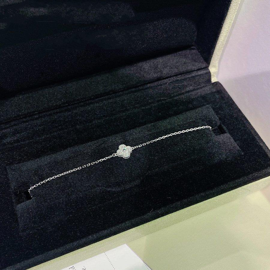 „Glow Jewelry“ KLEEBRAUT EINZELBLUMEN-ARMBAND SILBER