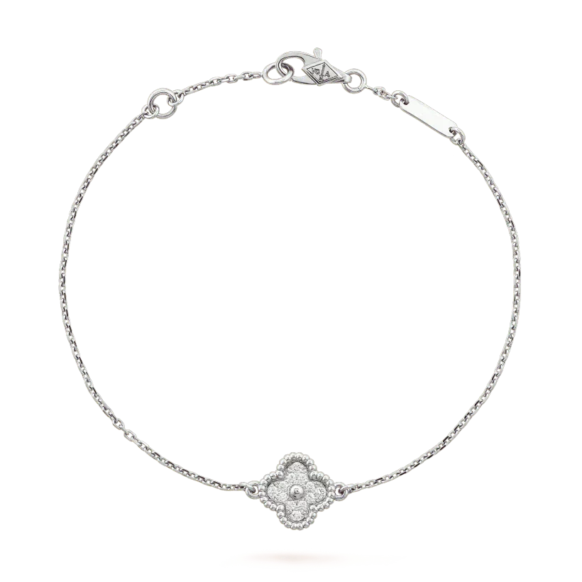 „Glow Jewelry“ KLEEBRAUT EINZELBLUMEN-ARMBAND SILBER