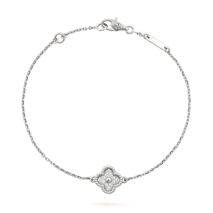 „Glow Jewelry“ KLEEBRAUT EINZELBLUMEN-ARMBAND SILBER