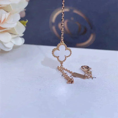 [Glow Jewelry]CLOVER WHITE MOP SINGLE FLOWER BRACELET
