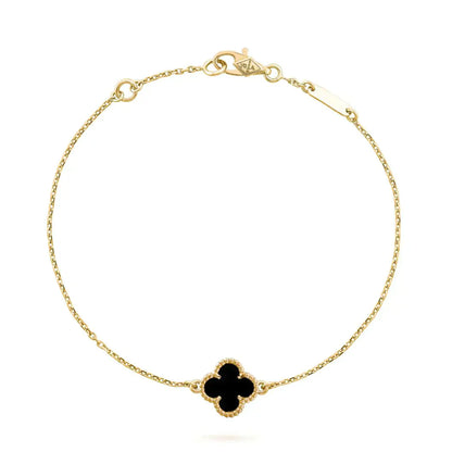 ¡®Glow Jewelry¡¯CLOVER ONYX SINGLE FLOWER BRACELET