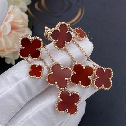 ¡®Glow Jewelry¡¯CLOVER EARRINGS CARNELIAN 4 MOTIFS PINK GOLD