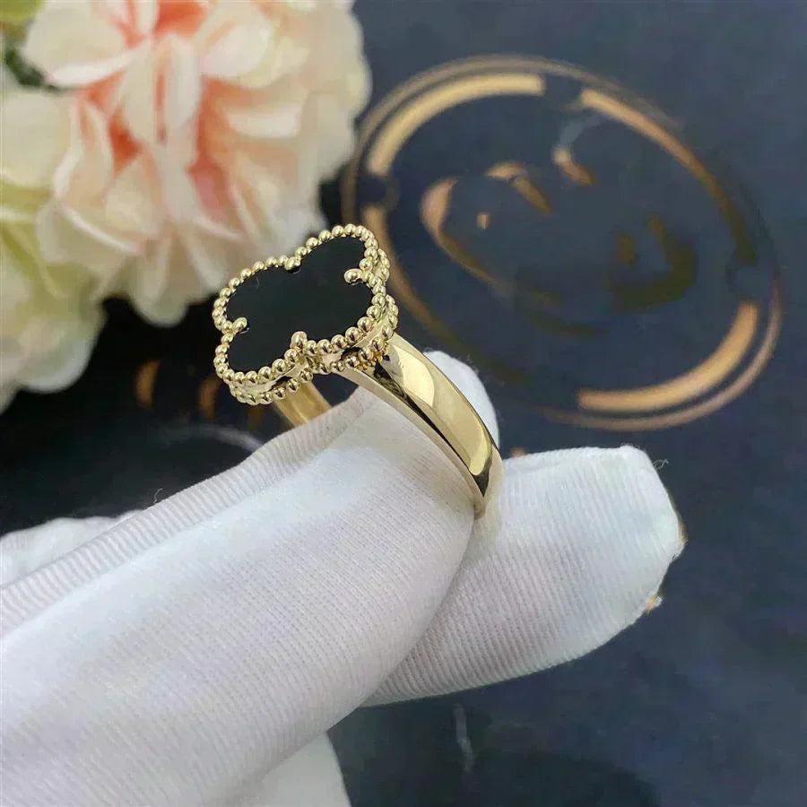 [Glow Jewelry]CLOVER ONYX RING