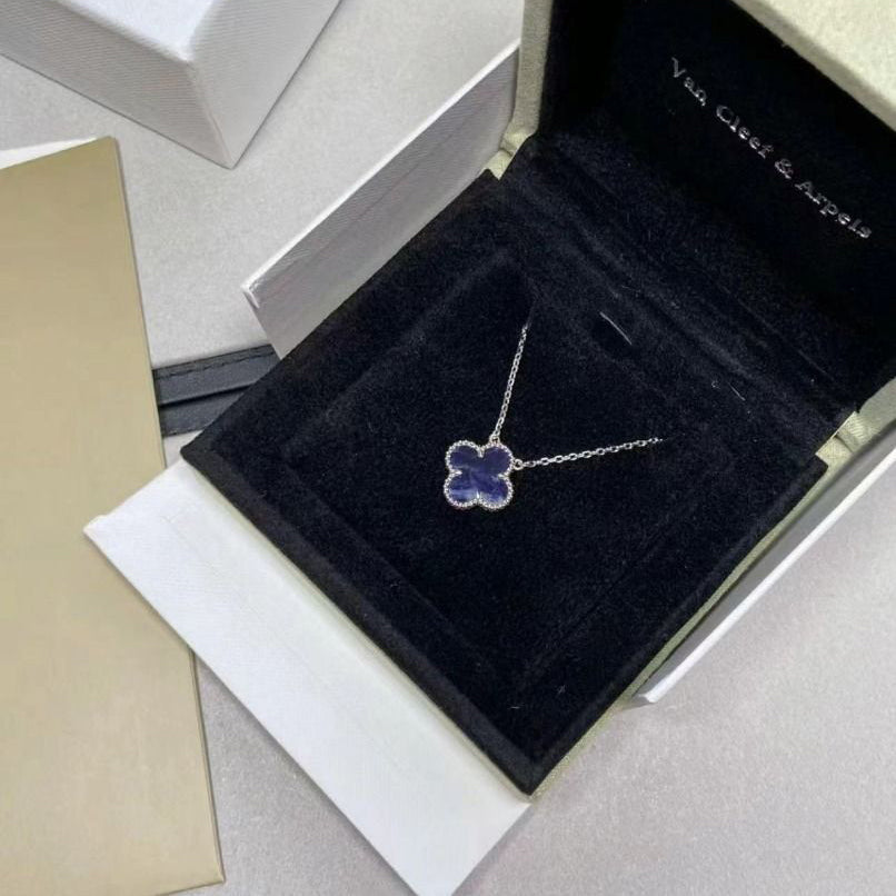 [Glow Jewelry]CLOVER 15MM PIETERSITE NECKLACE SILVER