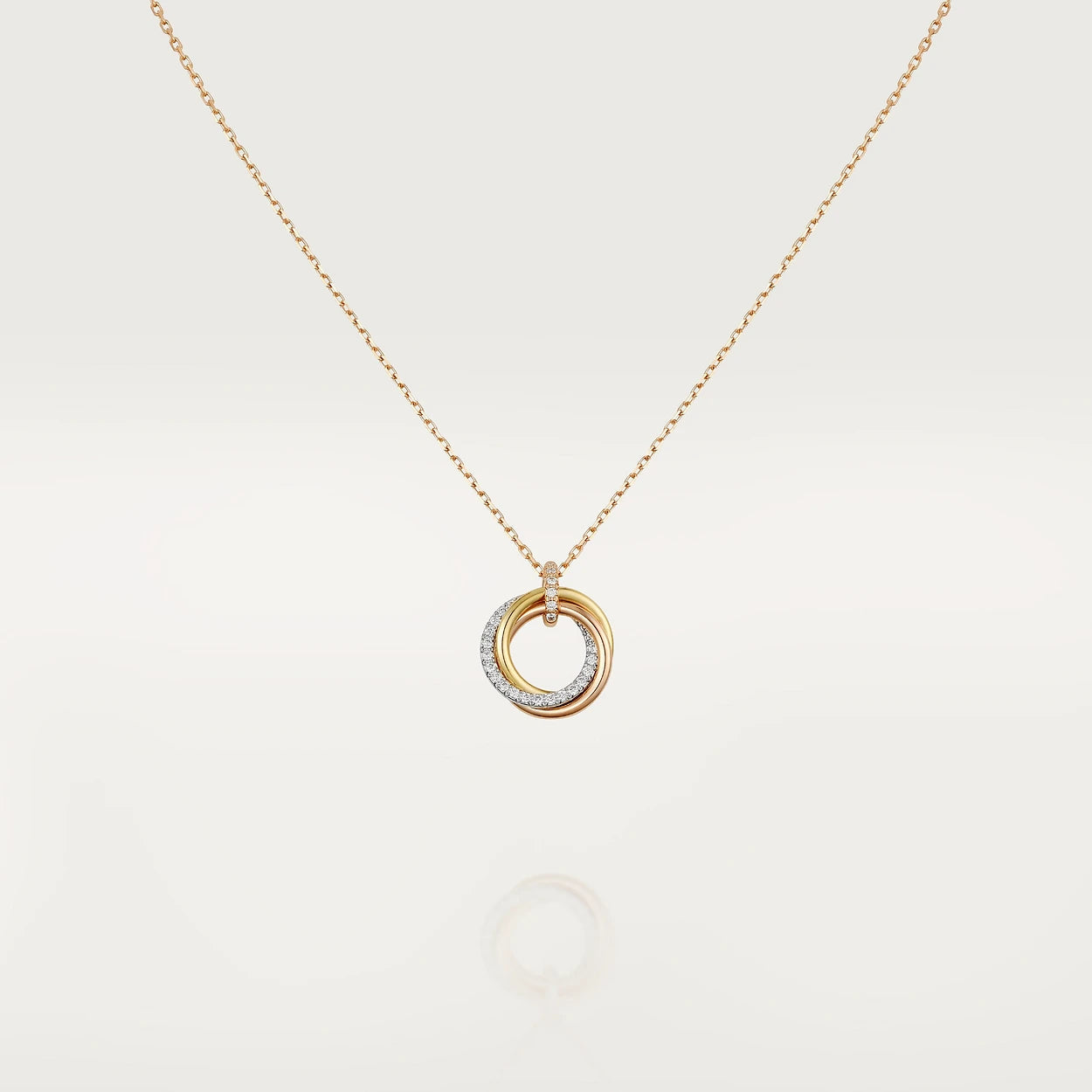 ¡®Glow Jewelry¡¯TRINITY NECKLACE SILVER GOLD PINK GOLD DIAMONDS