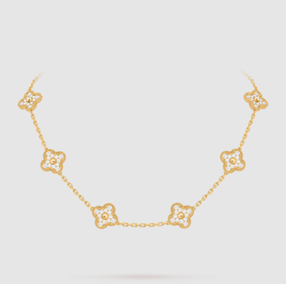 [¡®Glow Jewelry¡¯]CLOVER 10 MOTIFS FULL DIAMOND NECKLACE