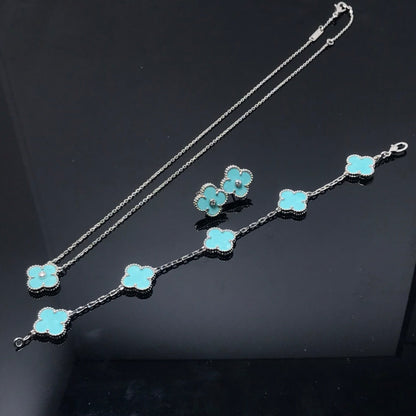 [Glow Jewelry]CLOVER 1 DIAMOND BLUE SKY SILVER EARRINGS