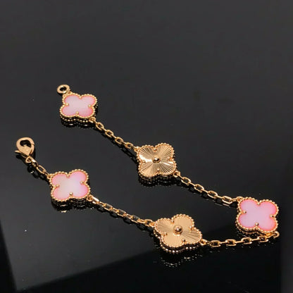 [Glow Jewelry] CLOVER 5 MOTIFS  PINK MOP BRACELET COLLECTION