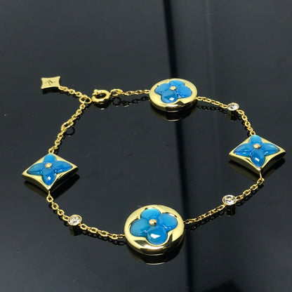 [Glow Jewelry]STAR AND SUN 4 MOTIF BLUE BRACELET