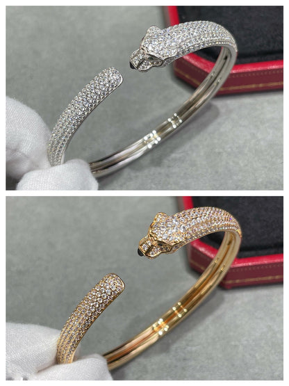 [Glow Jewelry]PANTHERE FULL DIAMOND OPEN BRACELET