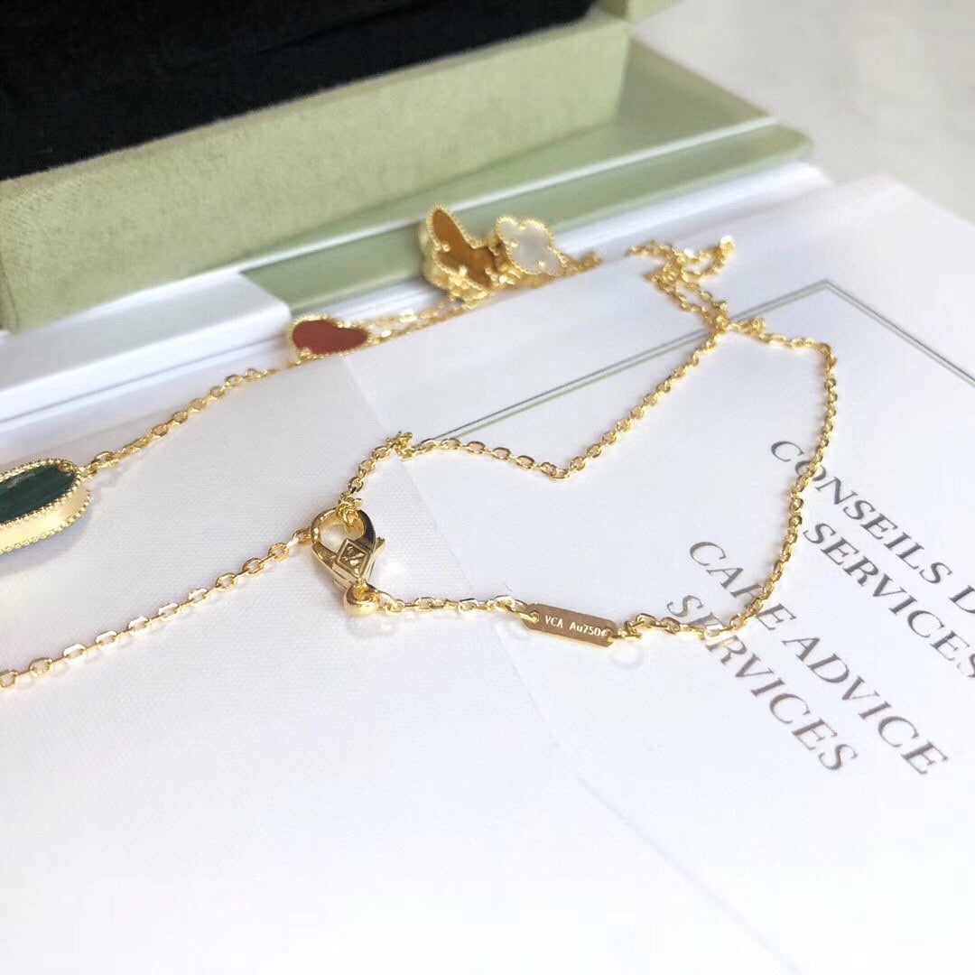 [Glow Jewelry]LUCKY SPRING 4 MOTIFS ROSE GOLD NECKLACE