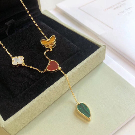 ¡®Glow Jewelry¡¯LUCKY SPRING 4 MOTIFS ROSE GOLD NECKLACE