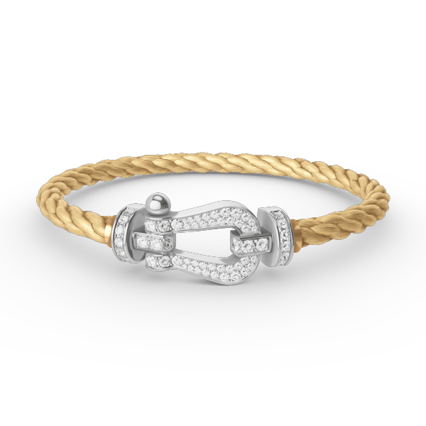 [Glow Jewelry]FORCE LARGE HORSESHOE FULL DIAMOND BRACELET SILVER