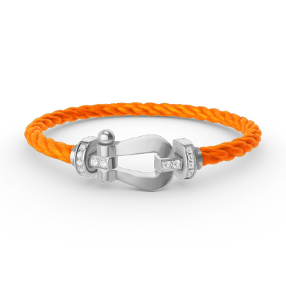 [Glow Jewelry]FORCE LARGE HORSESHOE HALF DIAMOND BRACELET SILVER