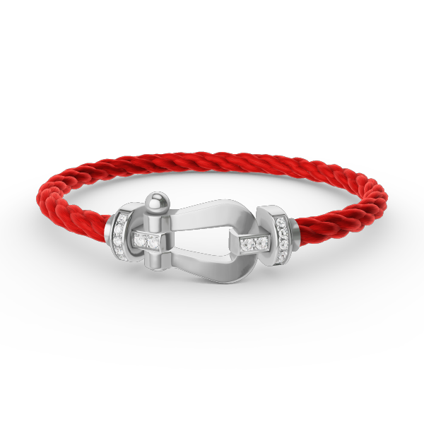 [Glow Jewelry]FORCE LARGE HORSESHOE HALF DIAMOND BRACELET SILVER