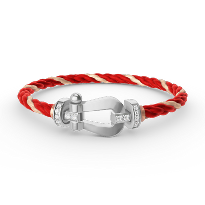 [Glow Jewelry]FORCE LARGE HORSESHOE HALF DIAMOND BRACELET SILVER