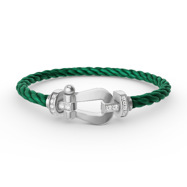 [Glow Jewelry]FORCE LARGE HORSESHOE HALF DIAMOND BRACELET SILVER