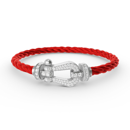 [Glow Jewelry]FORCE LARGE HORSESHOE FULL DIAMOND BRACELET SILVER