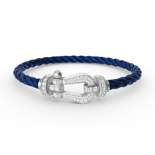 [Glow Jewelry]FORCE LARGE HORSESHOE FULL DIAMOND BRACELET SILVER