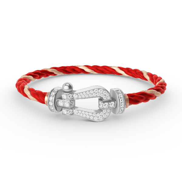 [Glow Jewelry]FORCE LARGE HORSESHOE FULL DIAMOND BRACELET SILVER