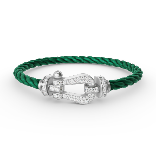 [Glow Jewelry]FORCE LARGE HORSESHOE FULL DIAMOND BRACELET SILVER