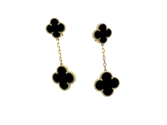 [Glow Jewelry]CLOVER 2 MOTIFS  EARRINGS (MULTIPLE CHOICESC